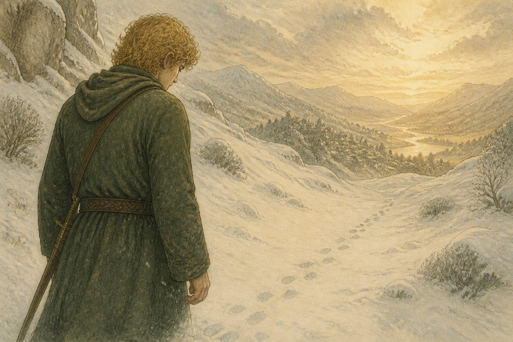 Snow soon erased his returning tracks.