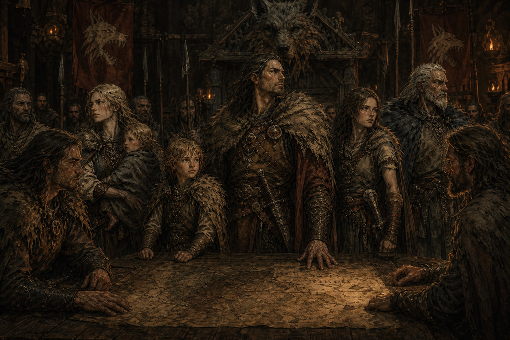 Around it, the Children of the Wolf gathered in Shadowy Vale's low firelight, scarred hands resting on older weapons.