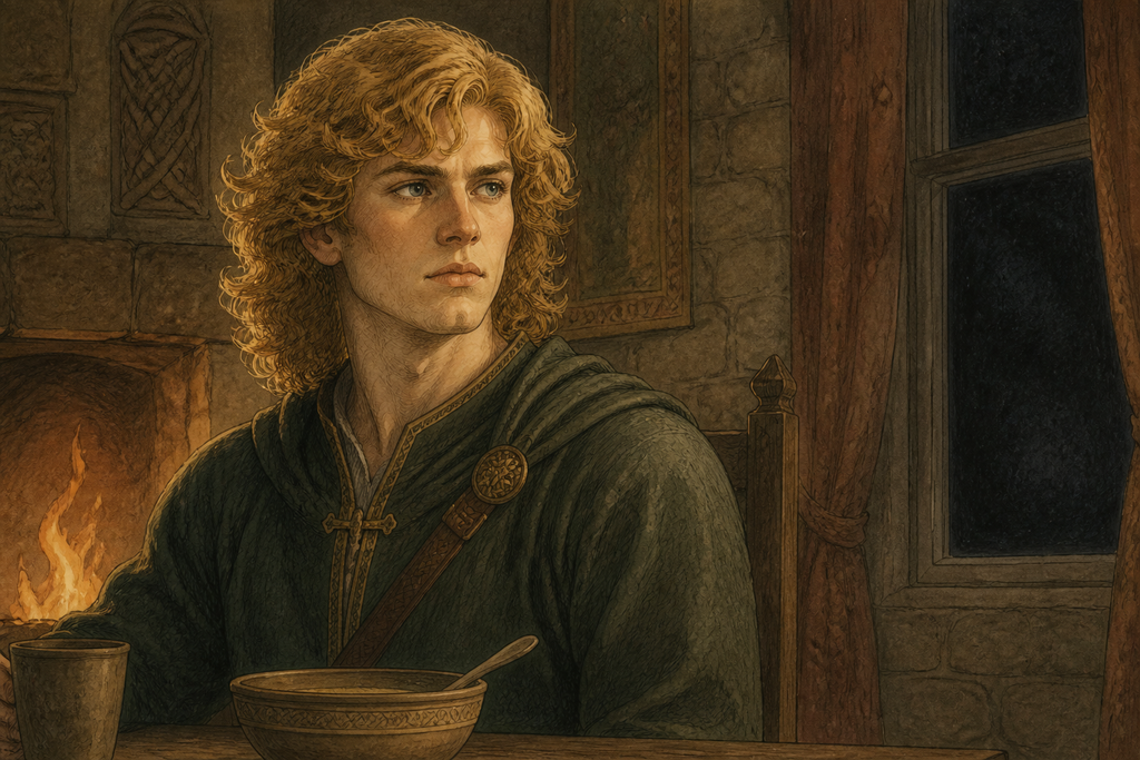 At supper, his gaze stayed on the black window beyond the fire.