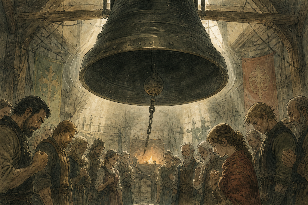 Murmurs died beneath the forge bell.