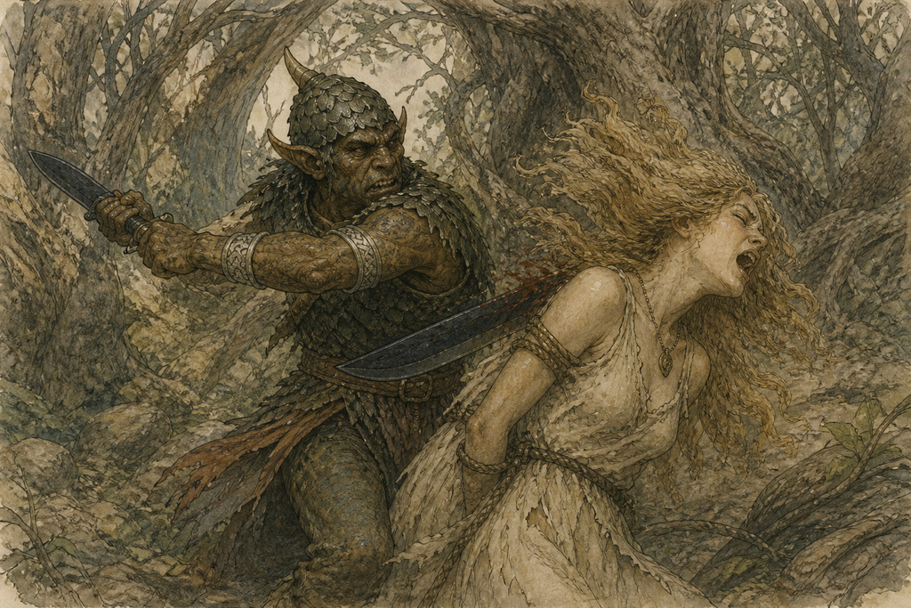 A captor cut her down while fleeing.