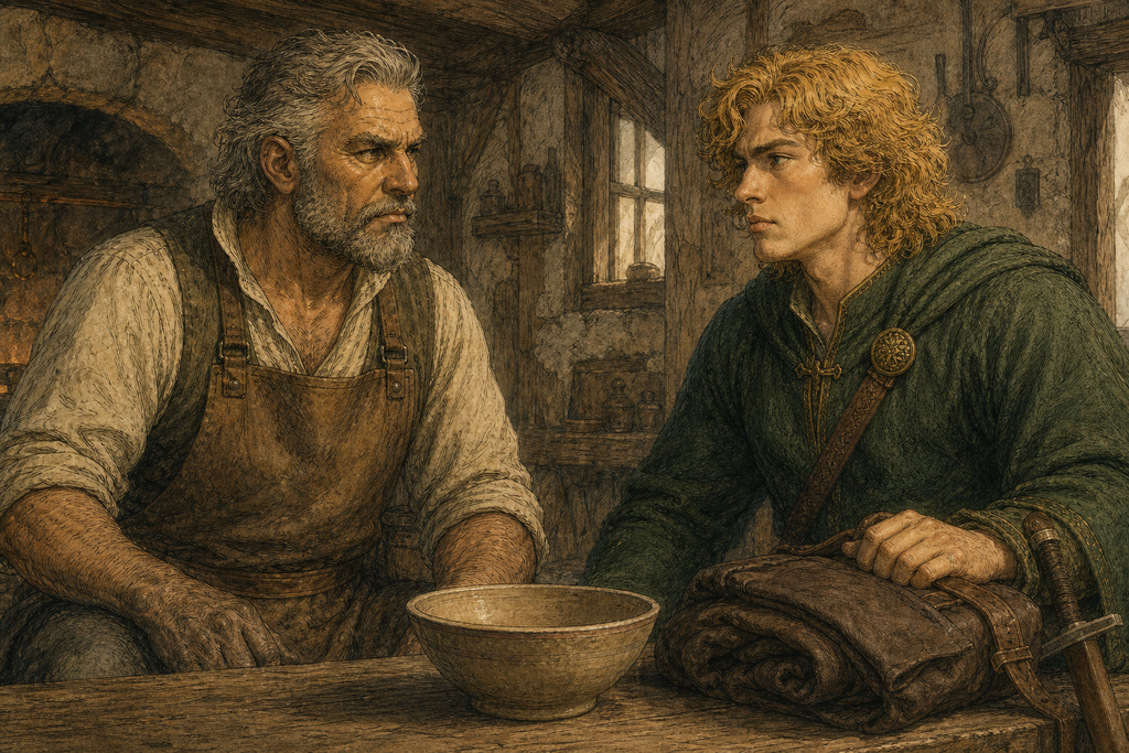 Iron Face looked at the untouched bowl, then at his son's packed cloak.