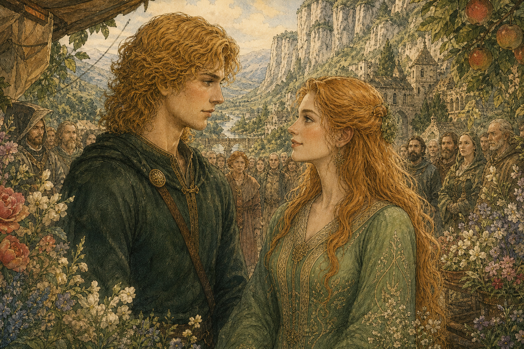 Face of God met Sunbeam between flowers, their joined hands low while the crowd studied the exiles.