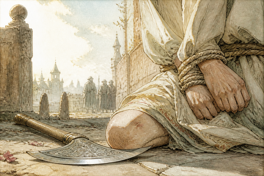 Not one blade reached flesh.