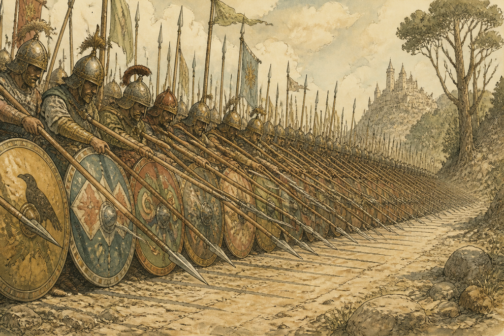 Across the southern road, allied spears lowered.