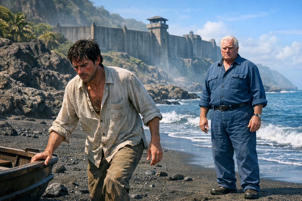 Prendick was nearly left adrift again before a broad white haired man allowed him ashore with visible reluctance.
