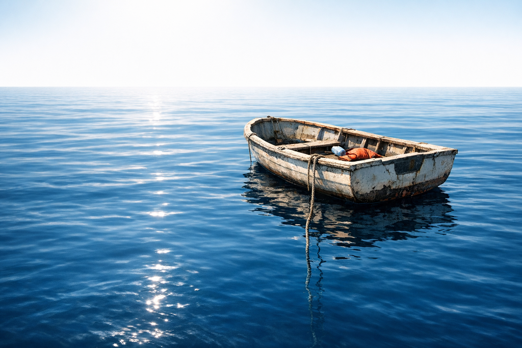 Two companions had already vanished beneath the boat, and the empty sea kept their secret.