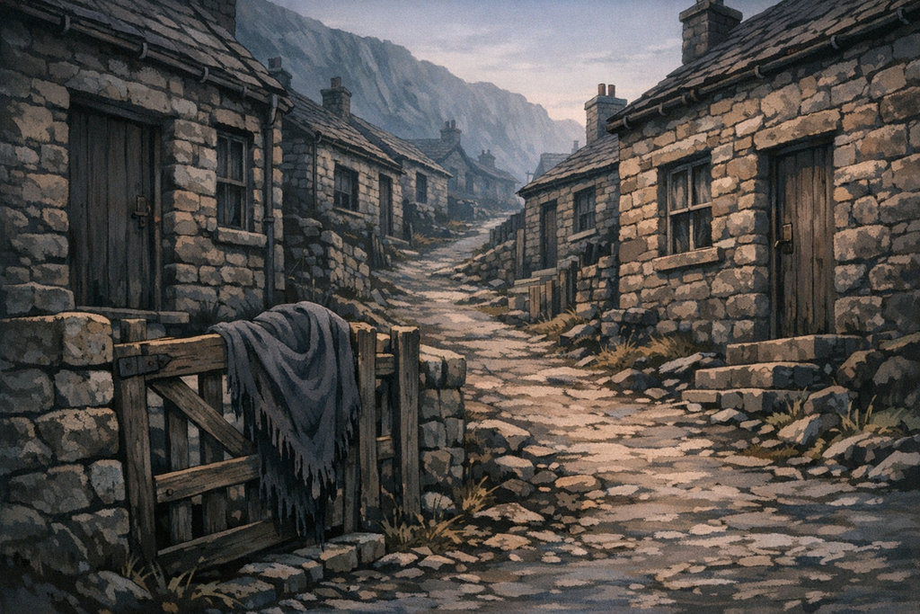 That terror arrived as a sickness marked in red, moving from cottage to cottage until the village stopped breathing freely.