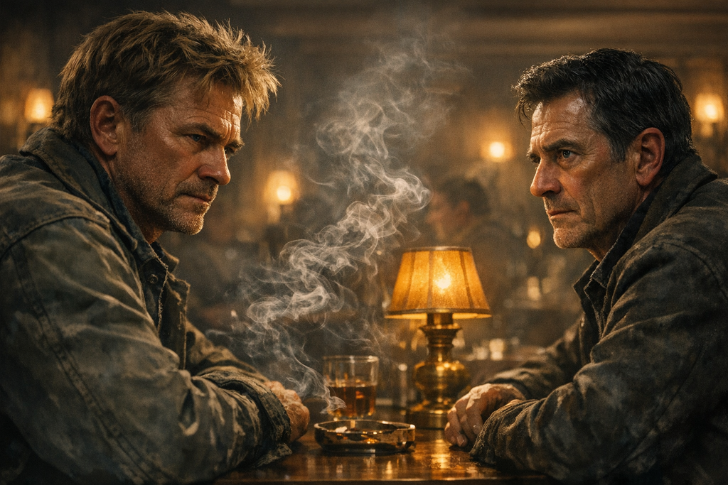 The room was smoky and half lit, but that one place name struck both men with the same hard chill.