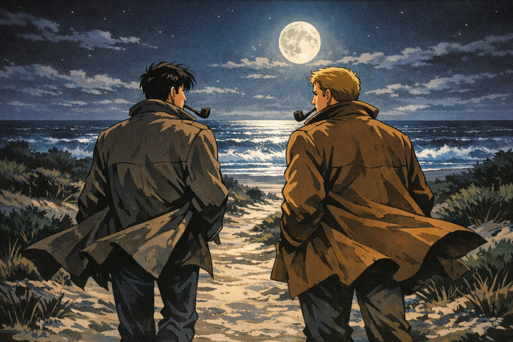 They walked home with their pipes unlit, while the sea kept speaking into the dark like a witness that never slept.