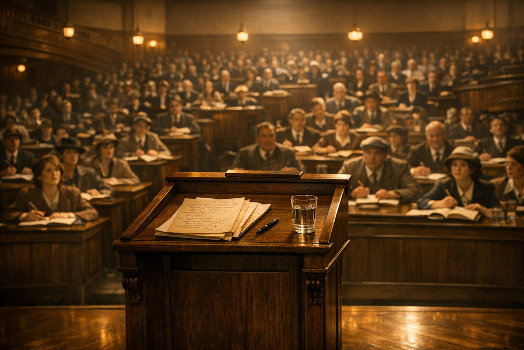 Dr. Holcomb had promised a lecture that would turn the occult into fact, and every seat was taken before noon.