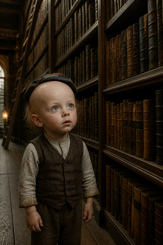 Victor, still a very small child, saw the towering shelves and asked what they could teach him.