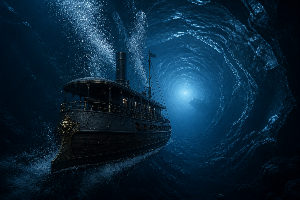 The fall became a long, breathless glide through blue darkness.