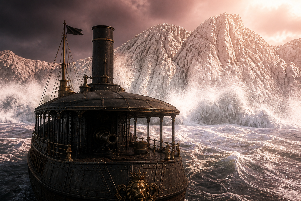 The Polar King's boilers coughed dead, and a bright reef rushed toward the hull.