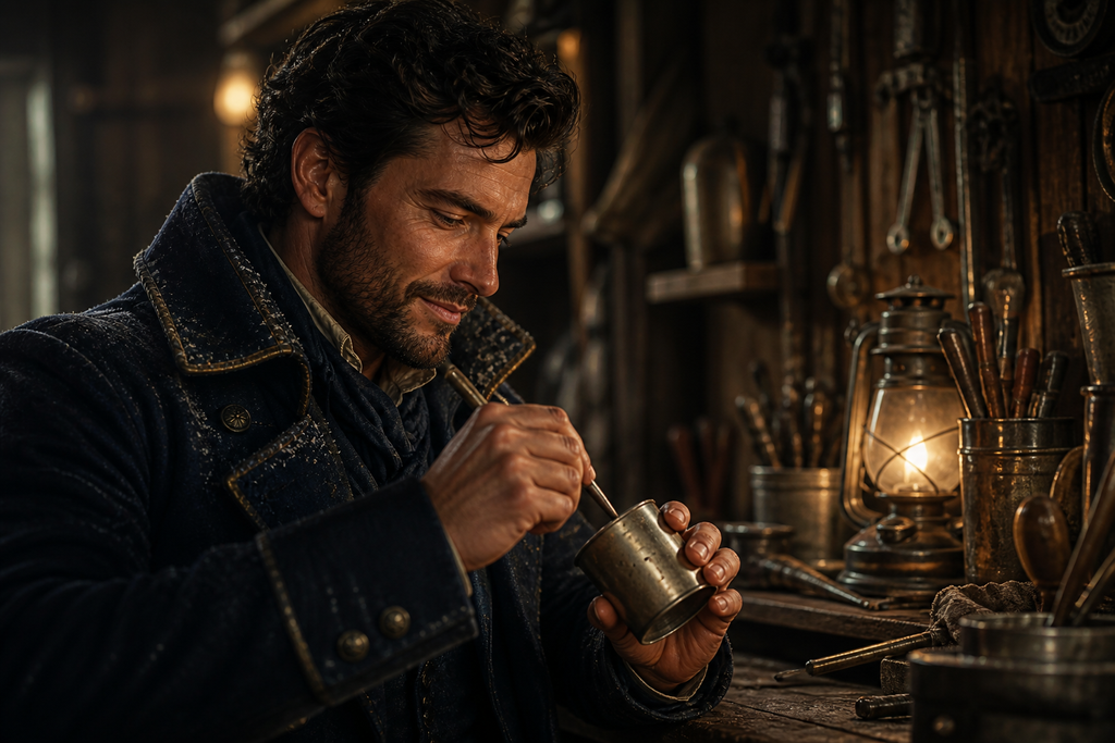 Lexington smiled while punching holes through an empty tin cup.