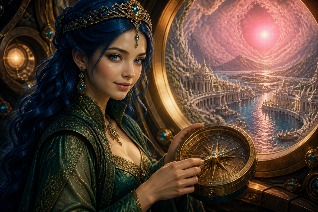 Lyone turned the compass sideways, and its needle settled toward Atvatabar's harbor.