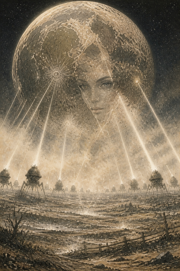 Soon ten thousand machines stripped the Moon, and silver dust smothered fields.