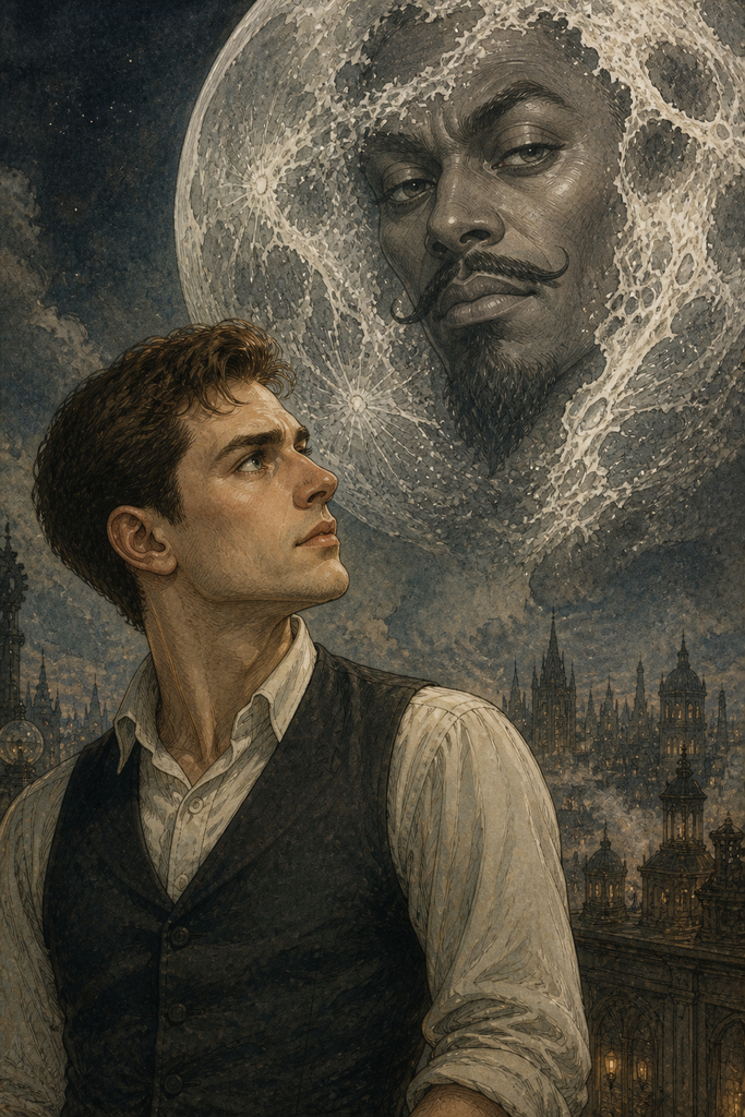 Years afterward, Andrew Hall saw Dr. Syx staring from the scarred Moon, as if human greed had given him a face.