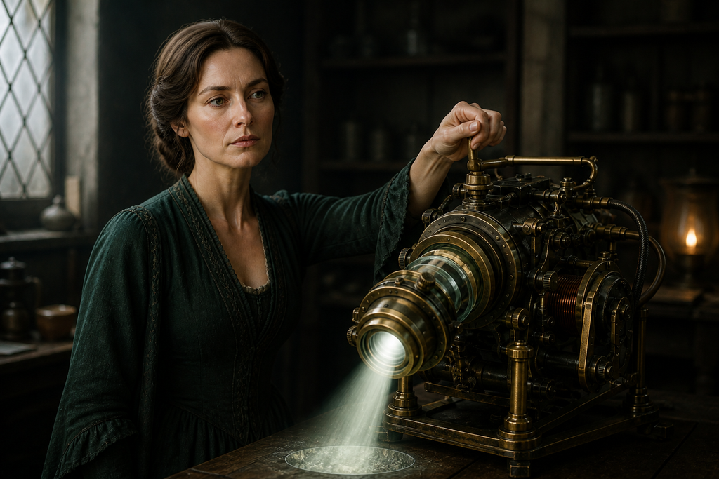"Enough for tonight," she said, easing the lever upward.