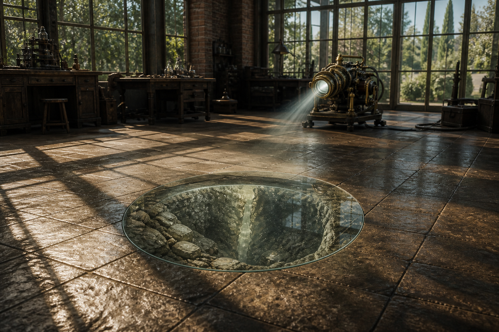 Warm daylight spread across the sealed floor.