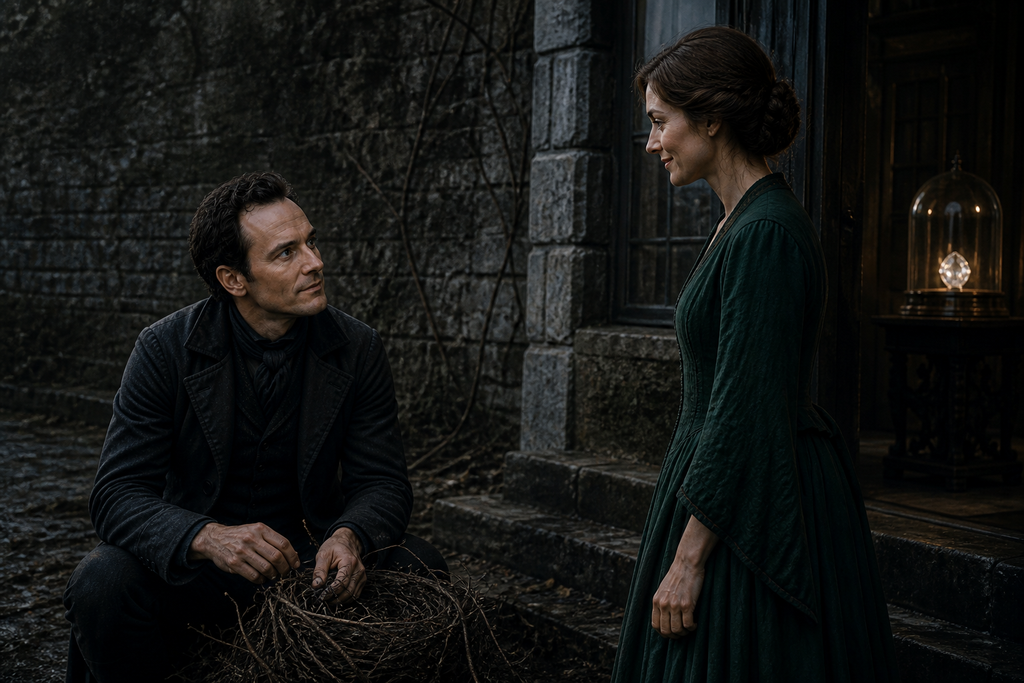 Margaret Raleigh found him crouched there, his celebrated diamond locked away indoors.