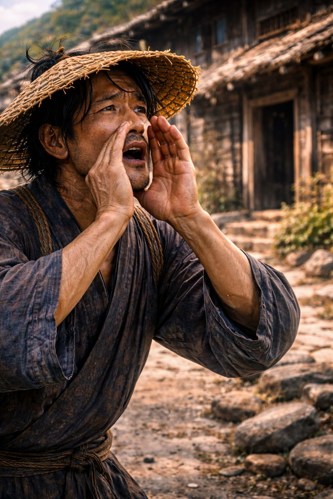 Urashima Tarō calls for family, but only wind answers across stones.