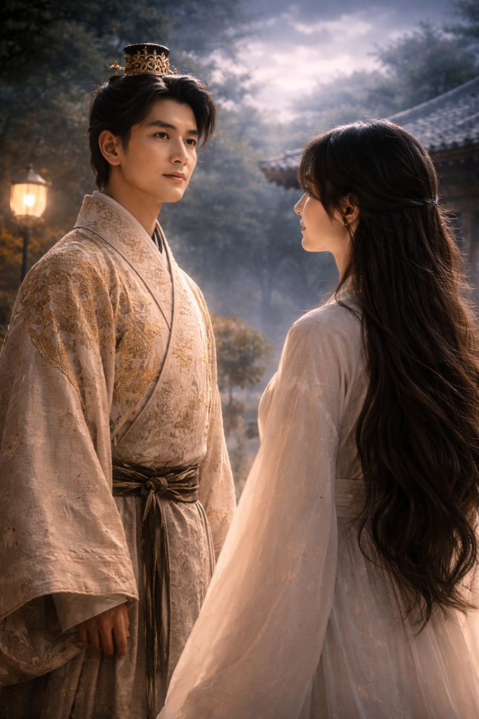 A hush like drifting clouds fades as the Emperor arrives to see Kaguya.