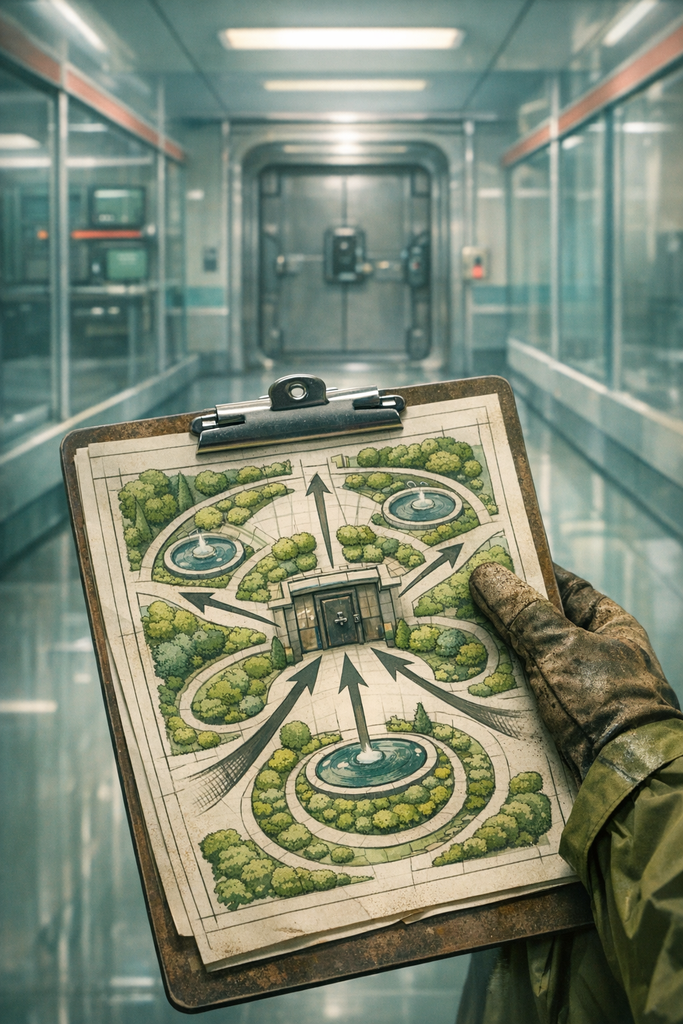 Mara checked the estate map, and every curve in the planting beds pointed to the same locked door.