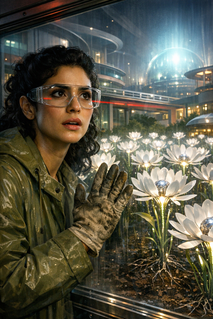 The hum deepened, and Mara pressed her palm to the window while the Atomic Flowers opened all at once.