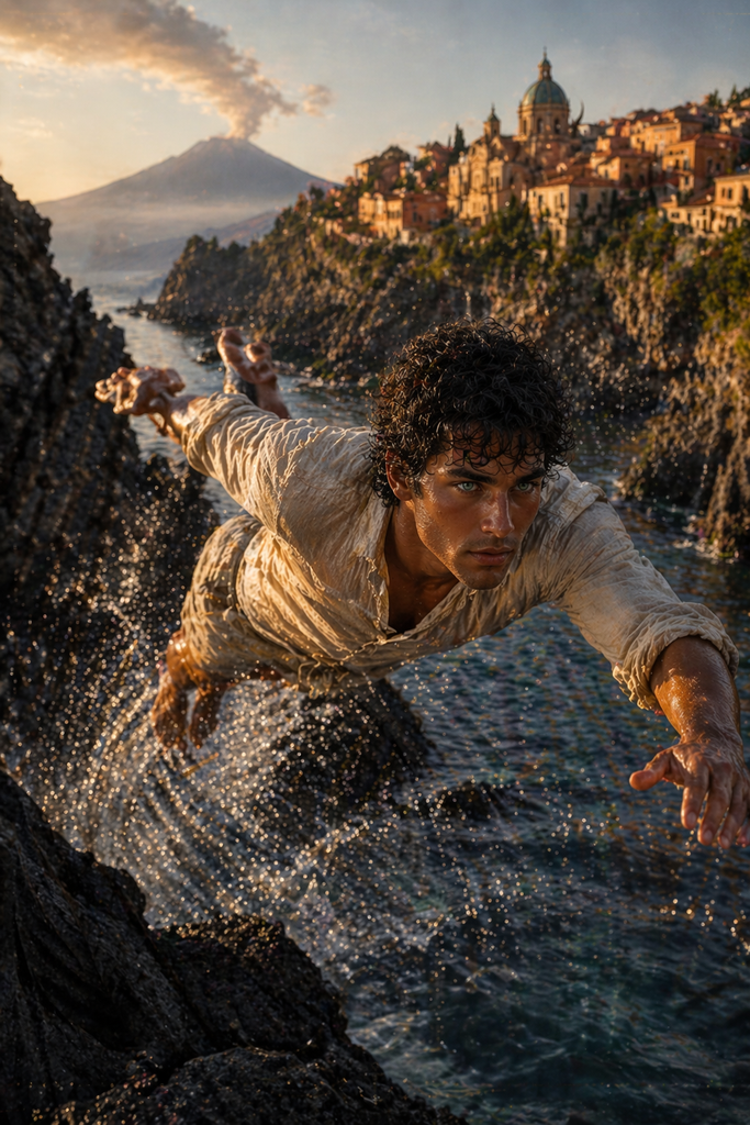 Every dawn, Cola slipped from the black rocks and vanished into water so deep the village whispered prayers.