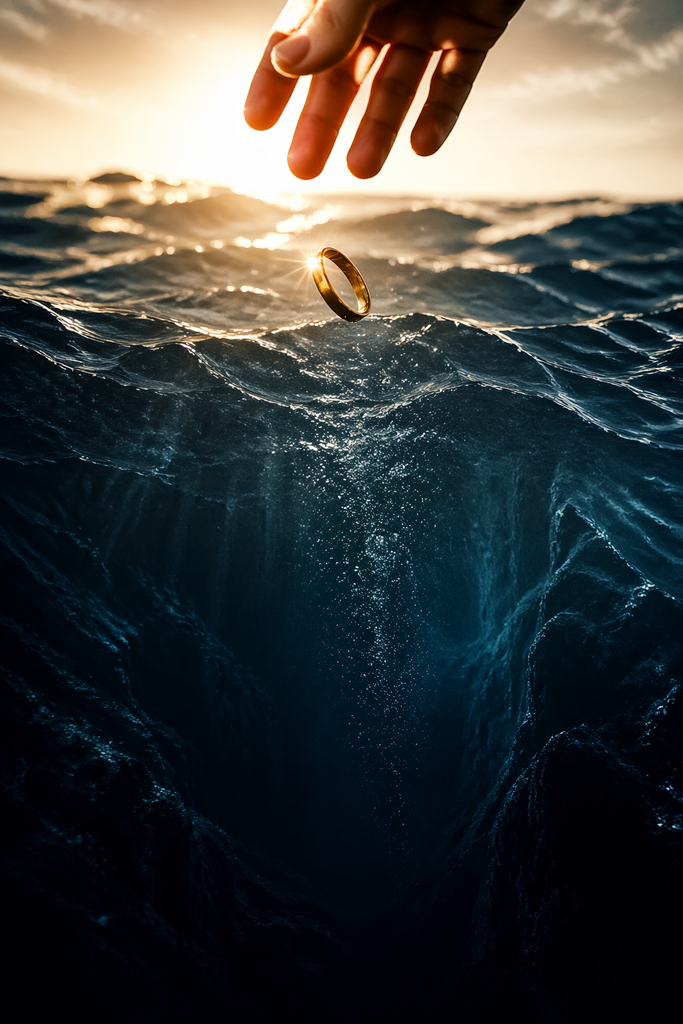 Then a small ring flashed in the sun and dropped where daylight could not go.