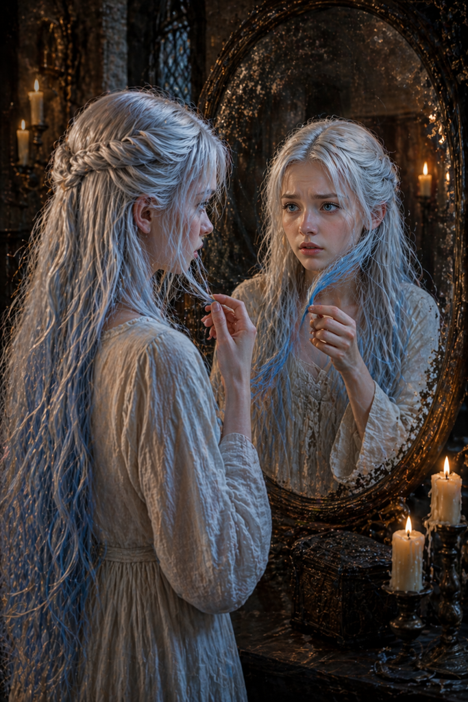 The color slipped away each time, and the stubborn blue tint gave her the name Azzurrina.