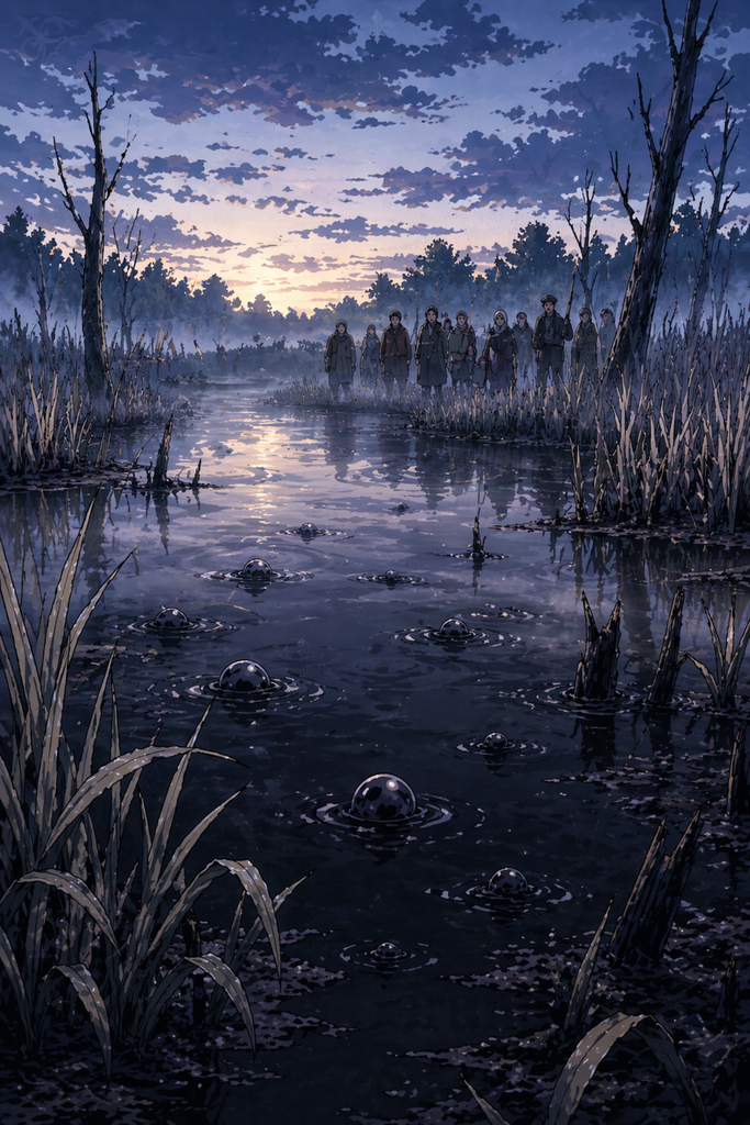 Then the first light turned every face toward the lake.