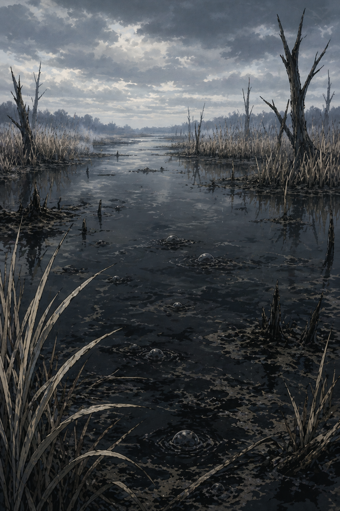 In the cold light, Lake Gerundo looked less haunted and more sick.