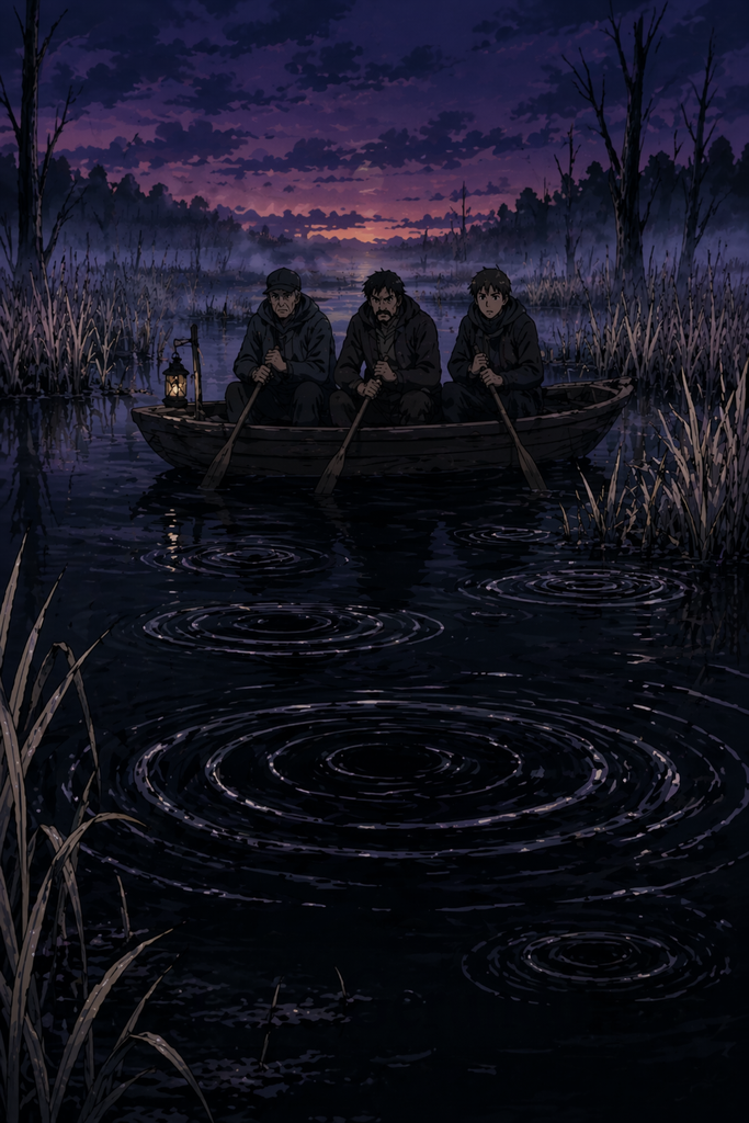 Fishermen held their oars still because every ring on the surface widened by itself.