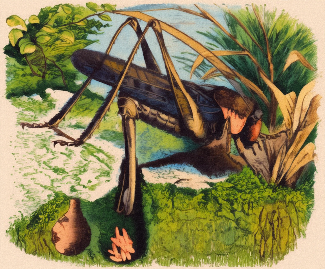 A mythical or natural figure's face in detailed illustration.