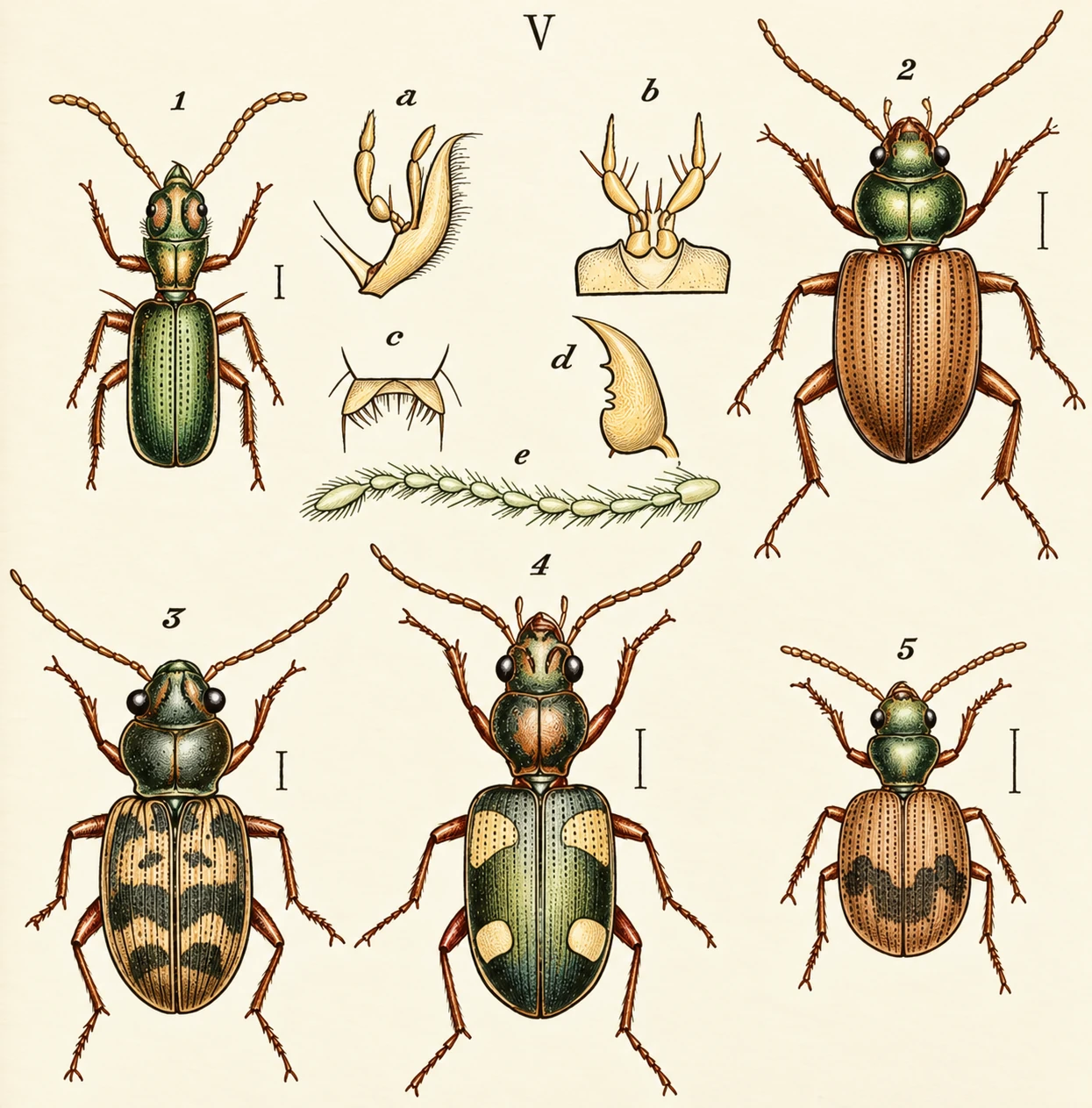 1. ^pya marimis. 2. PhiloothuR bigiittatiis. 3. Notaphus [Bembidium] fmnigatus. Bembidium quadrigutttttum. 6. Bembidium pal bigiittatiis. 3. Notaphus [Bembidium] fmnigatus. 4. Bembidium quadrigutttttum. 6. Bembidium pallidipenue. a. iEpys, maxillary palpus. 6. iEpys, labial palpi. c. .ffipya…