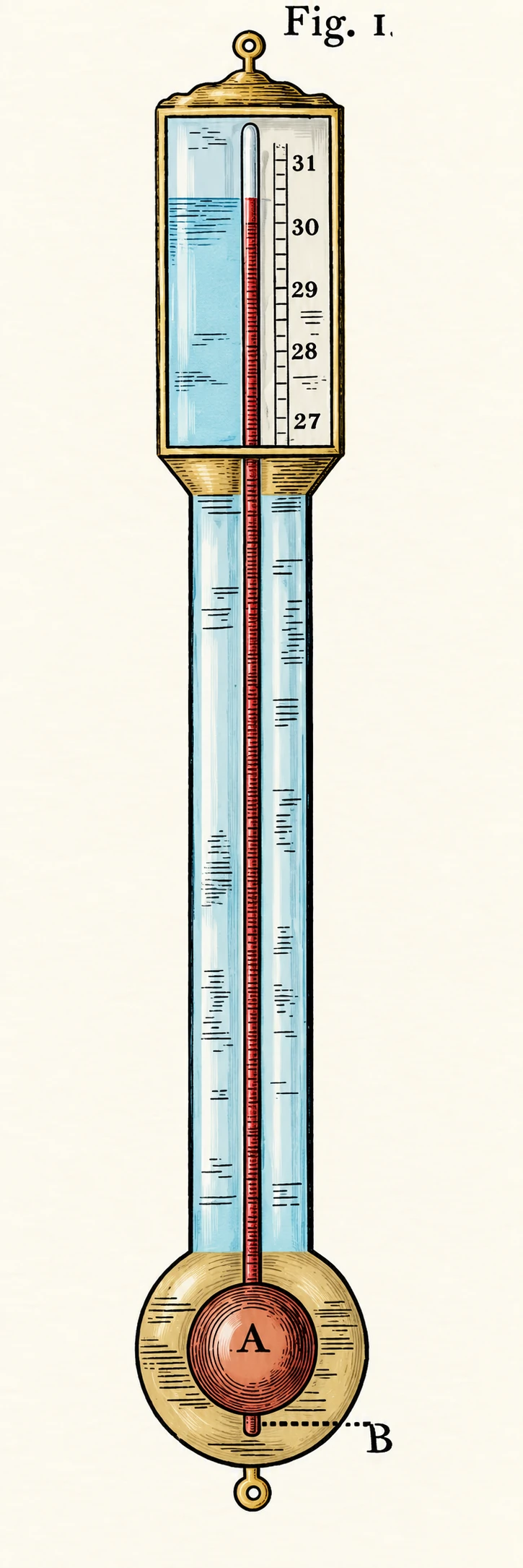 Experimental setup with a hand holding a scientific instrument