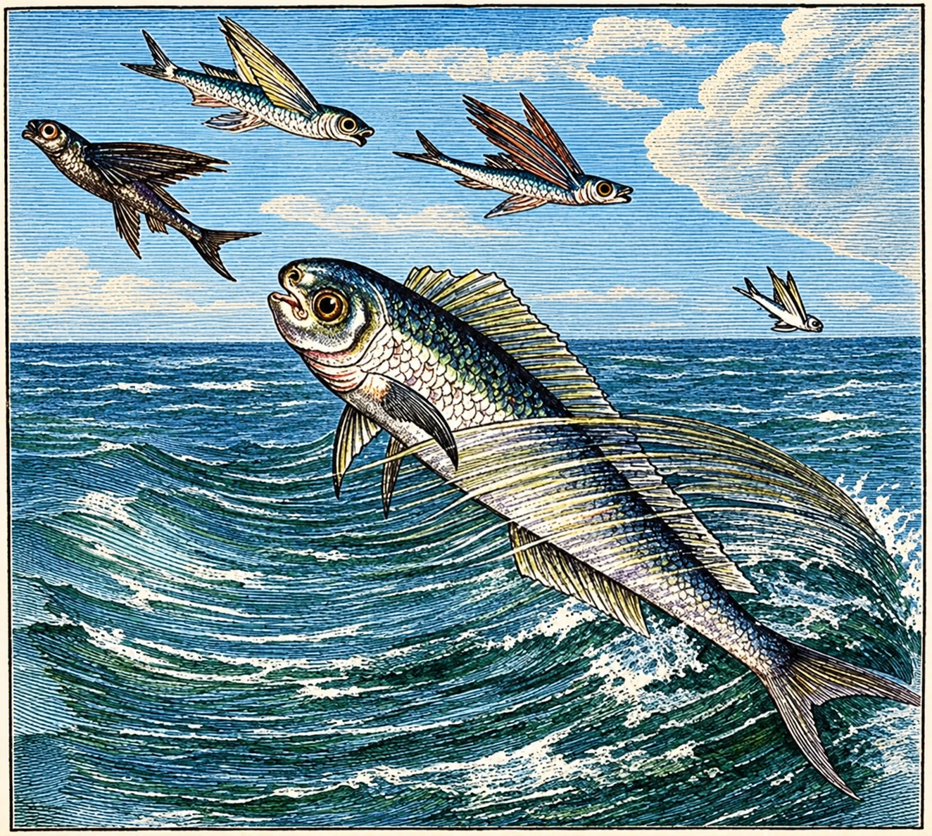 Flying-Fish pursued by the Dorado.