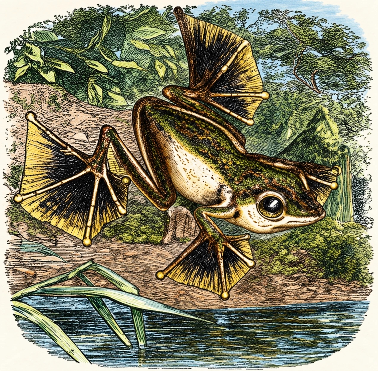 The Flying Tree-Frog of New Guinea ( Wallace).