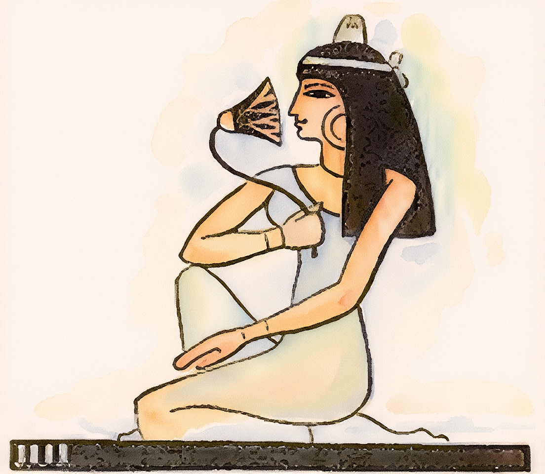 Fig. 85.—Lady with lotus flower, from Theban tomb (Wilkinson).