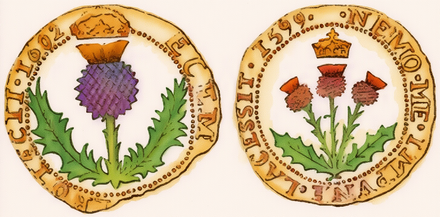 fig. 96.—Scotch coin of 1602. /%g. 97.—Scotch coin of 1599.