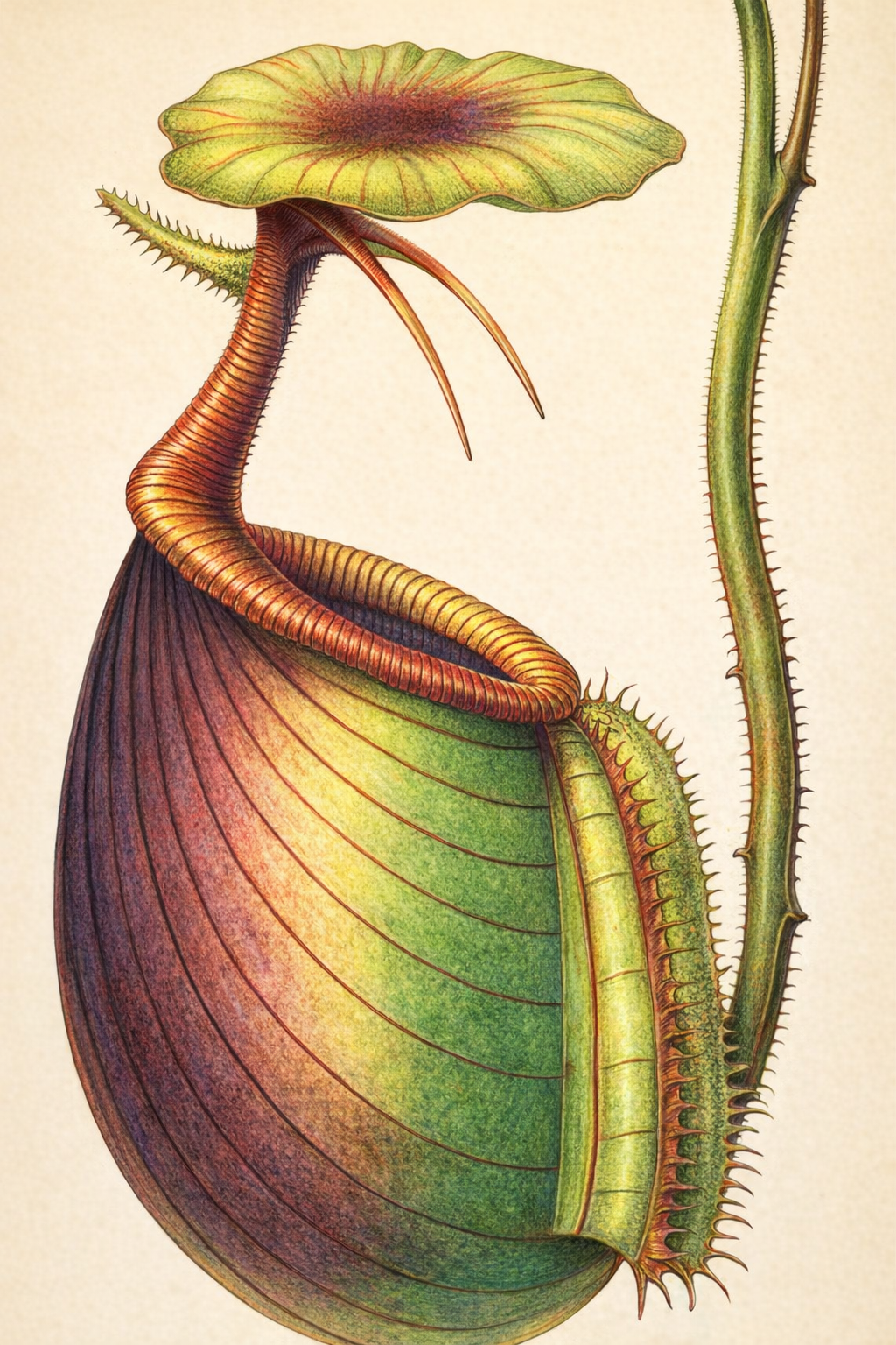 Nepenthes bicalcarata: two downward teeth guard the mouth